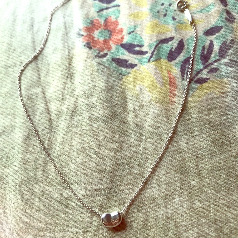 Tiffany mini bean sterling necklace